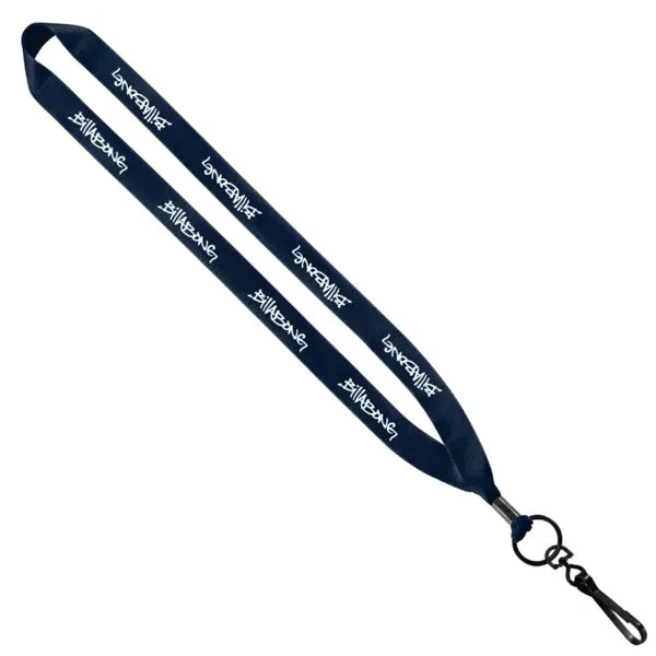 3/4" Polyester Lanyard with Metal Crimp & Swivel Snap Hook