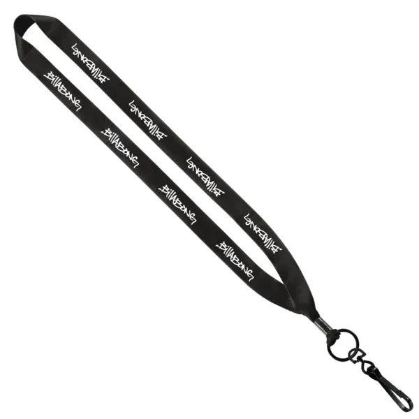 3/4" Polyester Lanyard with Metal Crimp & Swivel Snap Hook