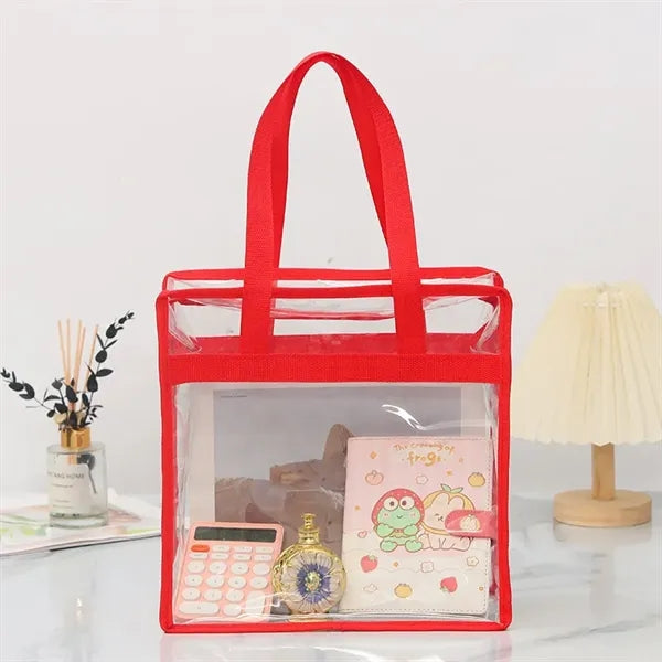 Clear Stadium Tote Bag With Zipper Closure