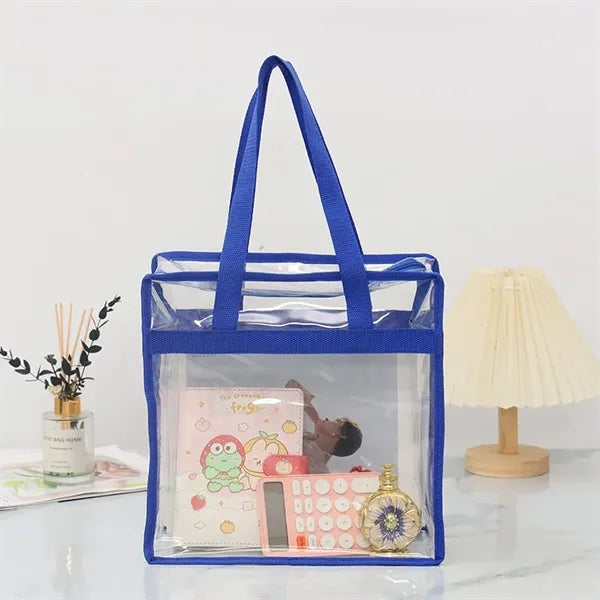Clear Stadium Tote Bag With Zipper Closure