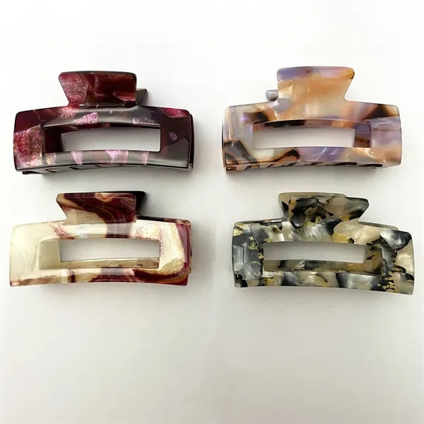Retro 2.95Inch Medium Rectangular Acetate Hair Clip