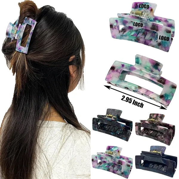 Fashion 2.95Inch Medium Rectangular Acetate Hair Clip