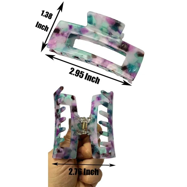 Fashion 2.95Inch Medium Rectangular Acetate Hair Clip