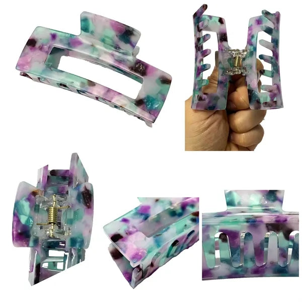 Fashion 2.95Inch Medium Rectangular Acetate Hair Clip