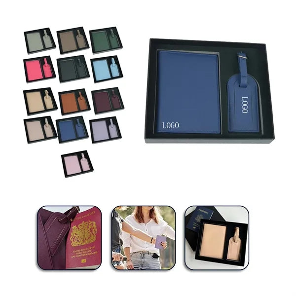 Leather Travel Document Organizer Set