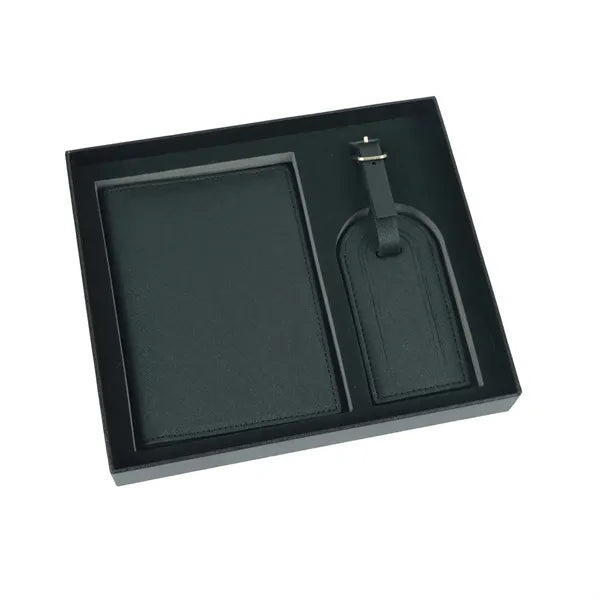 Leather Travel Document Organizer Set