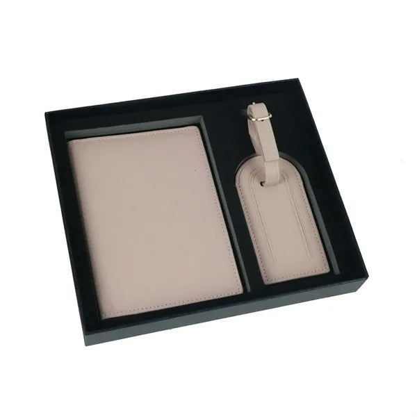 Leather Travel Document Organizer Set
