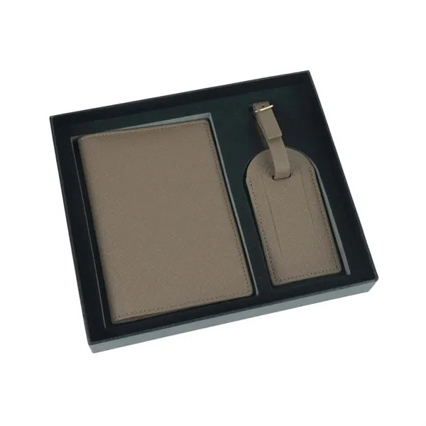 Leather Travel Document Organizer Set