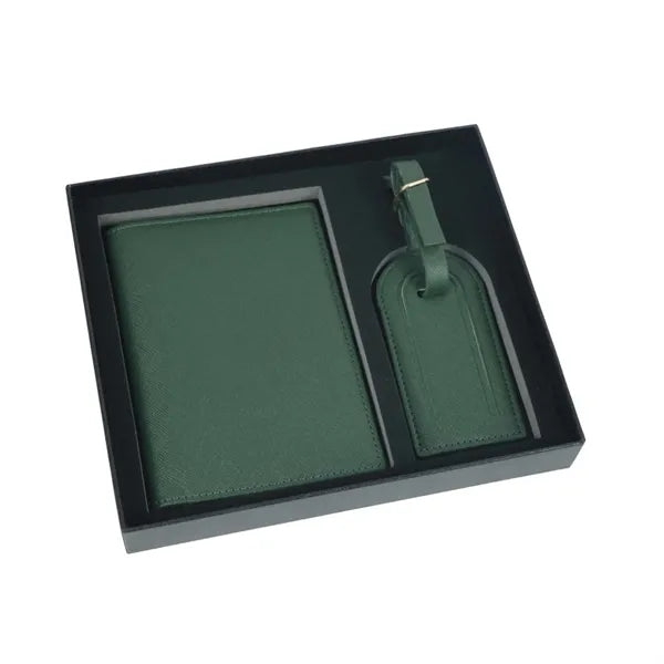 Leather Travel Document Organizer Set