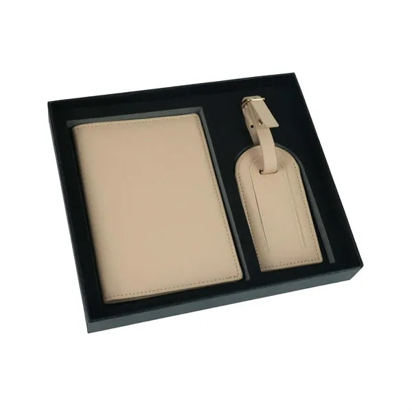Leather Travel Document Organizer Set