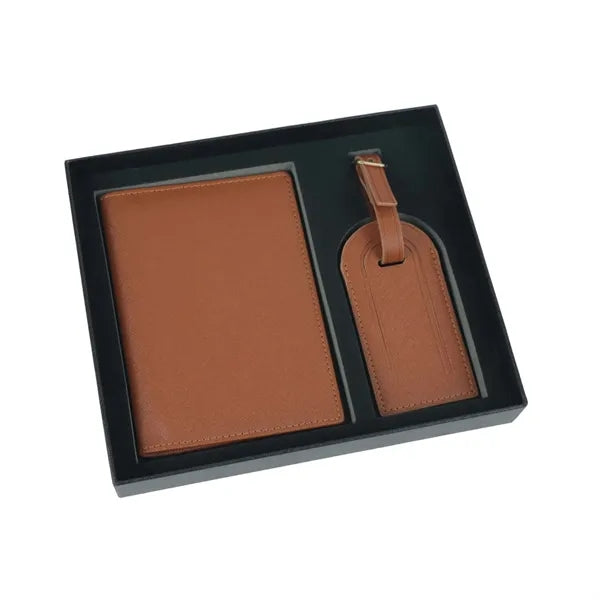 Leather Travel Document Organizer Set