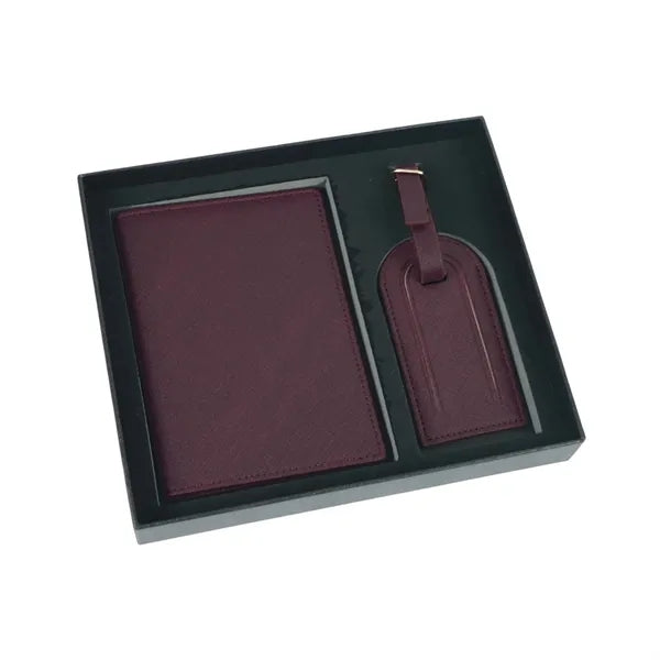 Leather Travel Document Organizer Set