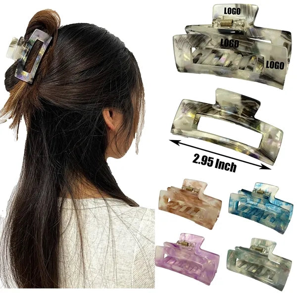 Sweet Shiny 2.95Inch Medium Rectangular Acetate Hair Clip