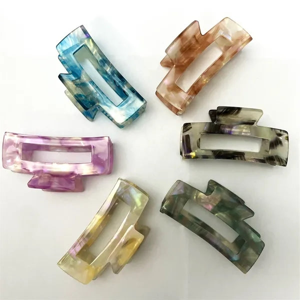 Sweet Shiny 2.95Inch Medium Rectangular Acetate Hair Clip