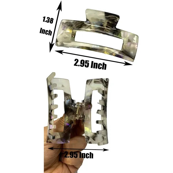 Sweet Shiny 2.95Inch Medium Rectangular Acetate Hair Clip