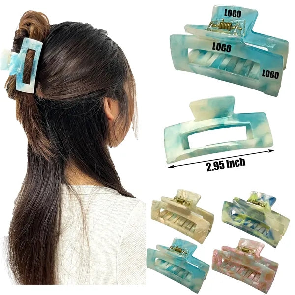 Sweet Fresh 2.95Inch Medium Rectangular Acetate Hair Clip