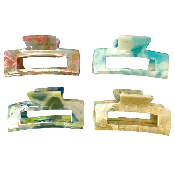 Sweet Fresh 2.95Inch Medium Rectangular Acetate Hair Clip
