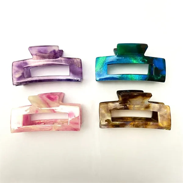 Fashion Girl 2.95Inch Medium Rectangular Acetate Hair Clip