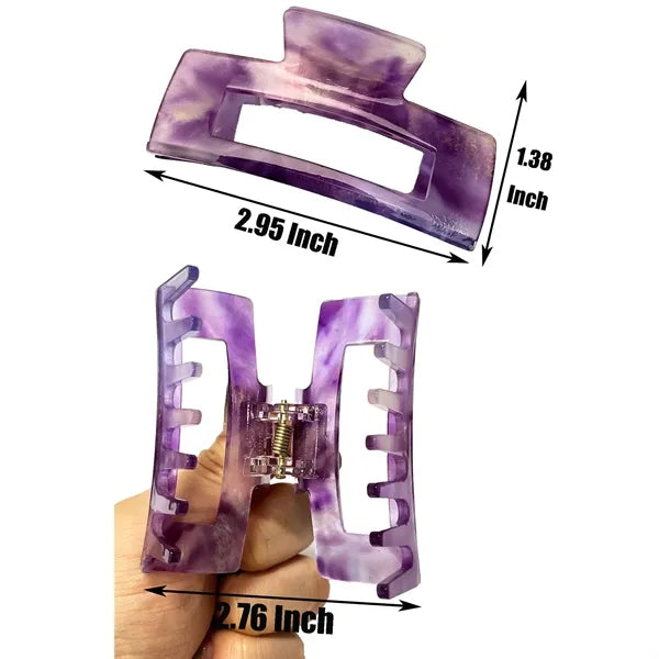 Fashion Girl 2.95Inch Medium Rectangular Acetate Hair Clip