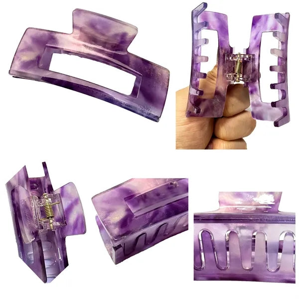 Fashion Girl 2.95Inch Medium Rectangular Acetate Hair Clip