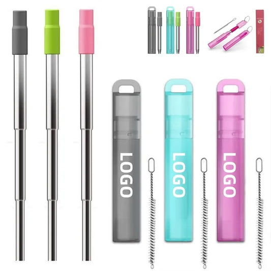 Stainless Steel Telescopic Straw With Cleaning Brush