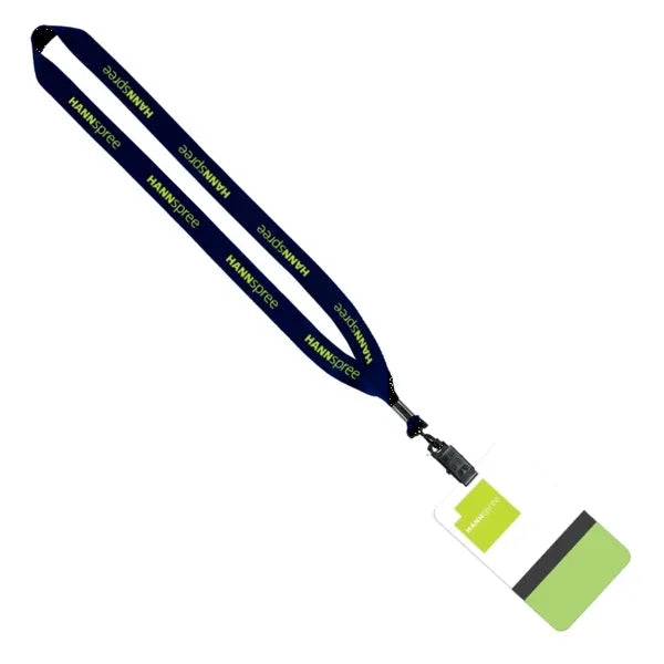 3/4" Polyester Lanyard with 5" W x 3" H Plastic ID Badge