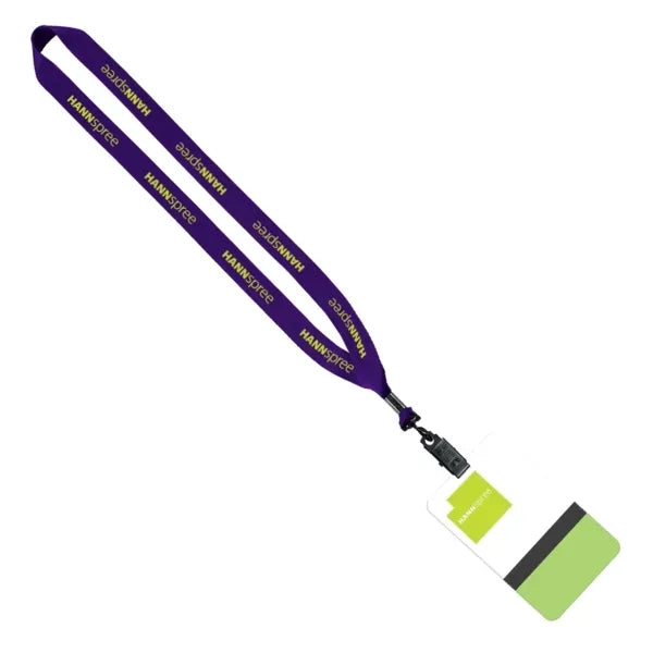 3/4" Polyester Lanyard with 5" W x 3" H Plastic ID Badge