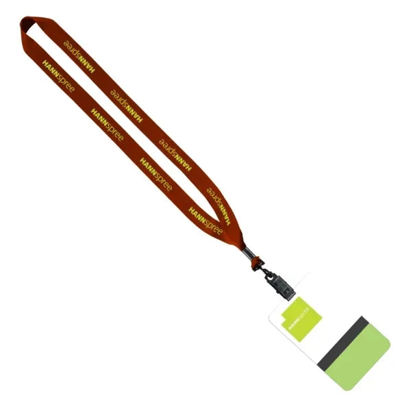 3/4" Polyester Lanyard with 5" W x 3" H Plastic ID Badge