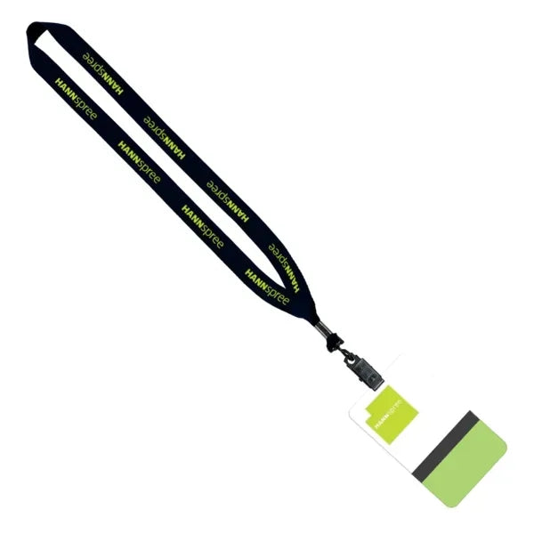 3/4" Polyester Lanyard with 5" W x 3" H Plastic ID Badge