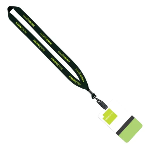 3/4" Polyester Lanyard with 5" W x 3" H Plastic ID Badge