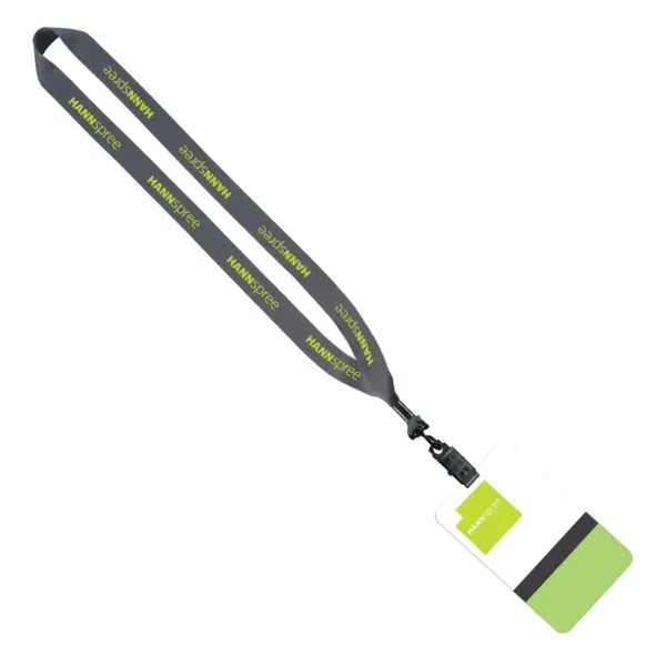 3/4" Polyester Lanyard with 5" W x 3" H Plastic ID Badge