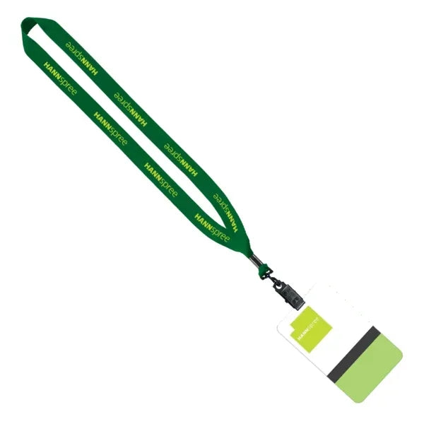 3/4" Polyester Lanyard with 5" W x 3" H Plastic ID Badge