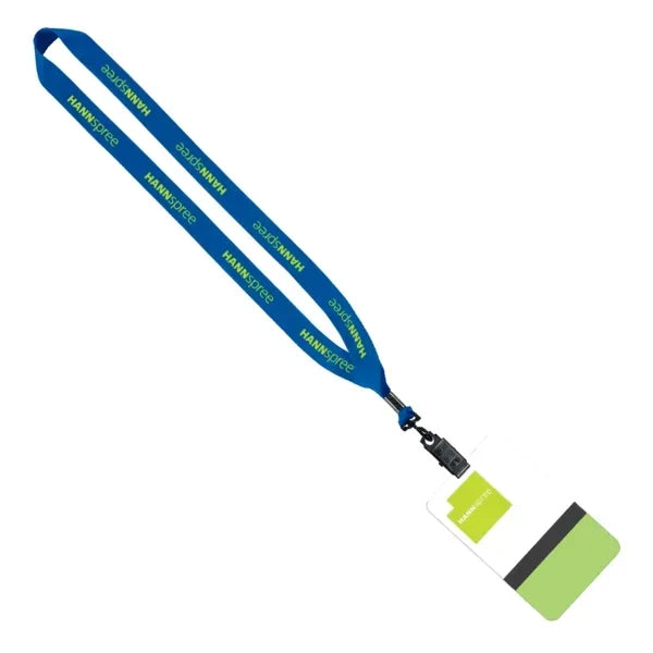 3/4" Polyester Lanyard with 5" W x 3" H Plastic ID Badge
