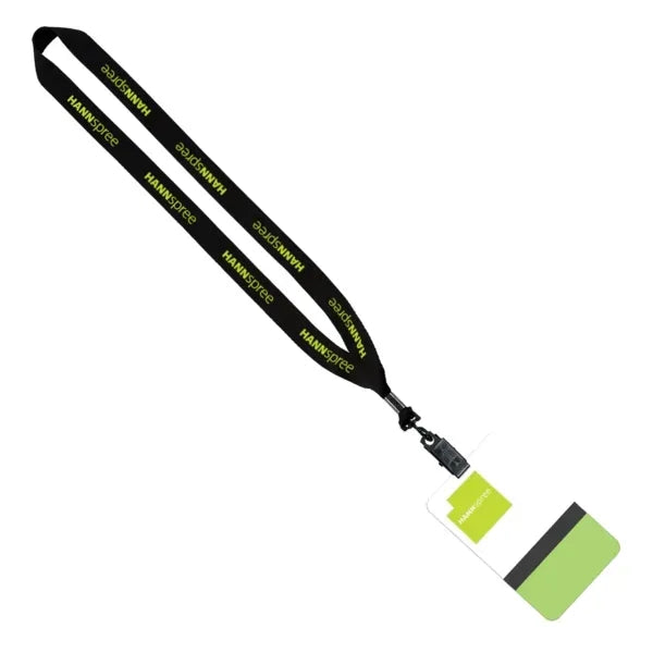 3/4" Polyester Lanyard with 5" W x 3" H Plastic ID Badge