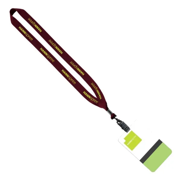 3/4" Polyester Lanyard with 5" W x 3" H Plastic ID Badge