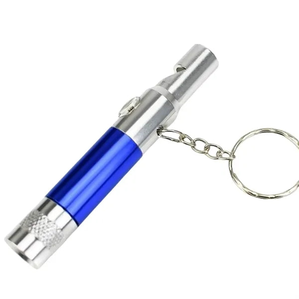 Outdoor Mini LED Keychain w/ Compass and Whistle
