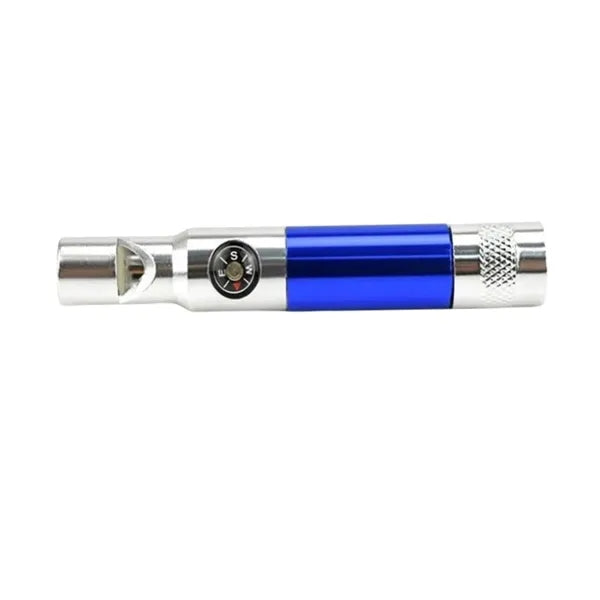 Outdoor Mini LED Keychain w/ Compass and Whistle