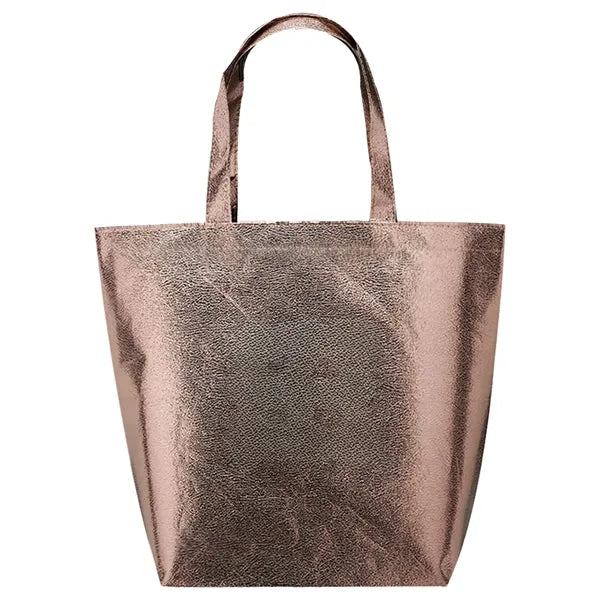 Luxurious Metallic Non-Woven Shopping Tote Bag (15.5"x13.5")