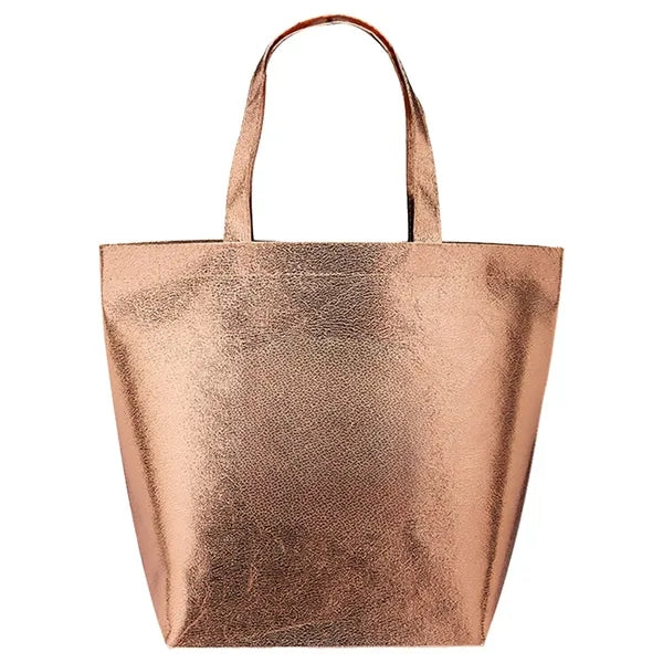 Luxurious Metallic Non-Woven Shopping Tote Bag (15.5"x13.5")