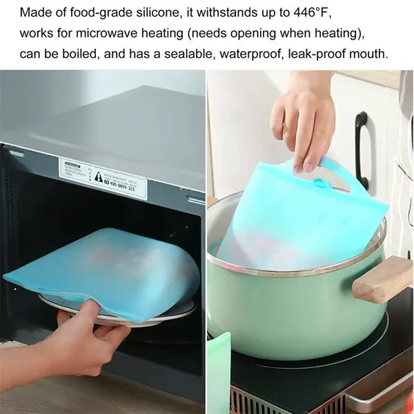 1L/33oz Silicone Fresh-keeping Storage Bag