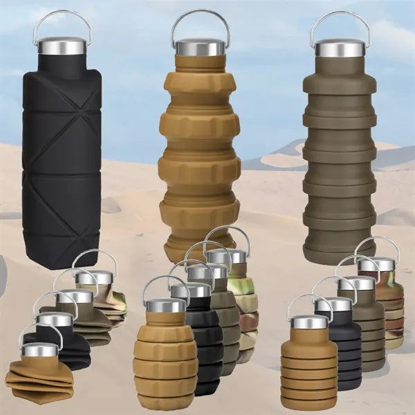 Silicone Collapsible Grenade Water Bottle