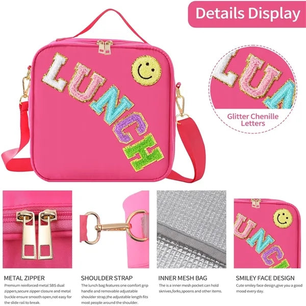 Kids Insulated Lunch Bag With Adjustable Shoulder Strap