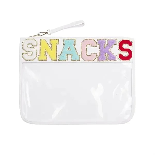 Chenille Letter Clear Zipper Pouch for Travel