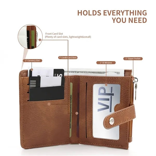 Women's Wallet Leather Credit Card Holder Ladies Travel