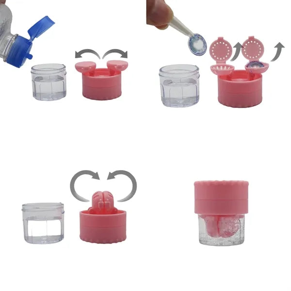 Contact Lens Case with Cleaner Washer