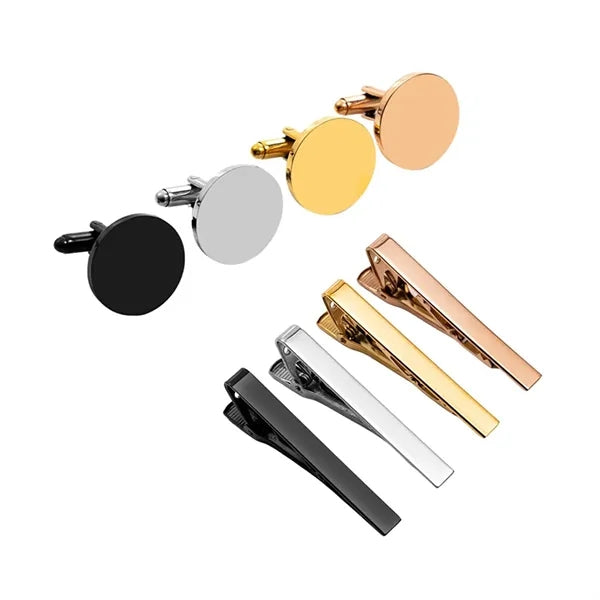 Wooden Cufflink Tie Clip Case