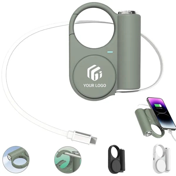 5000mAh portable charger with built-in retractable cable