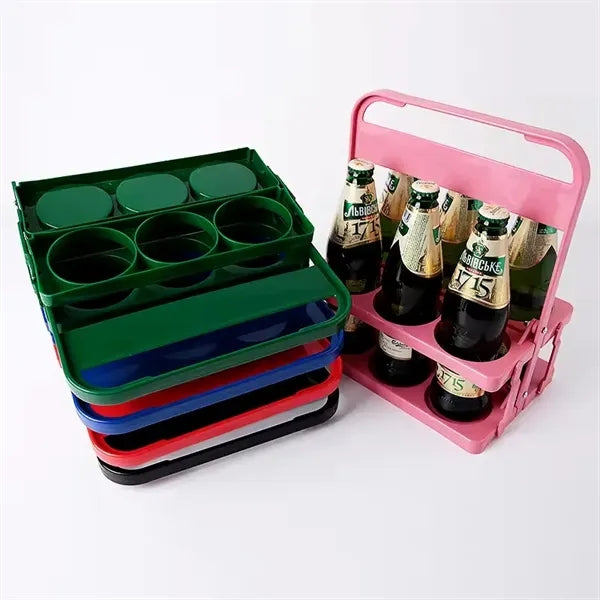 Foldable 6-pack Beer Bottle Bucket Holder
