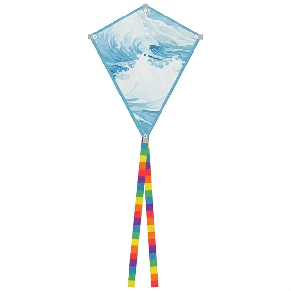 Full Color Polyester Diamond Kite Toy With String Set
