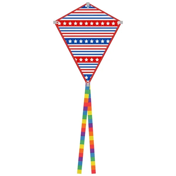 Full Color Polyester Diamond Kite Toy With String Set